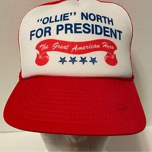 Ollie for President Hat Cap Mesh Vintage Snap Back Trucker Red‎ White OSFM